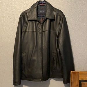 New without tags Black Leather Tommy Hilfiger XL coat